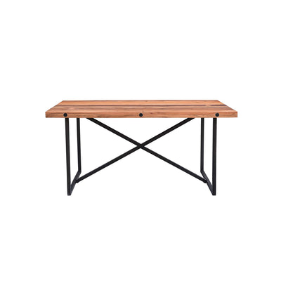 Railwood 6-Seat Dining Table in Mid-tone Brown Finish