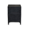 Industrial 2-Drawer Nightstand—Distressed Metal in Black