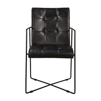 Ibra Buffalo Leather Armchair in Black