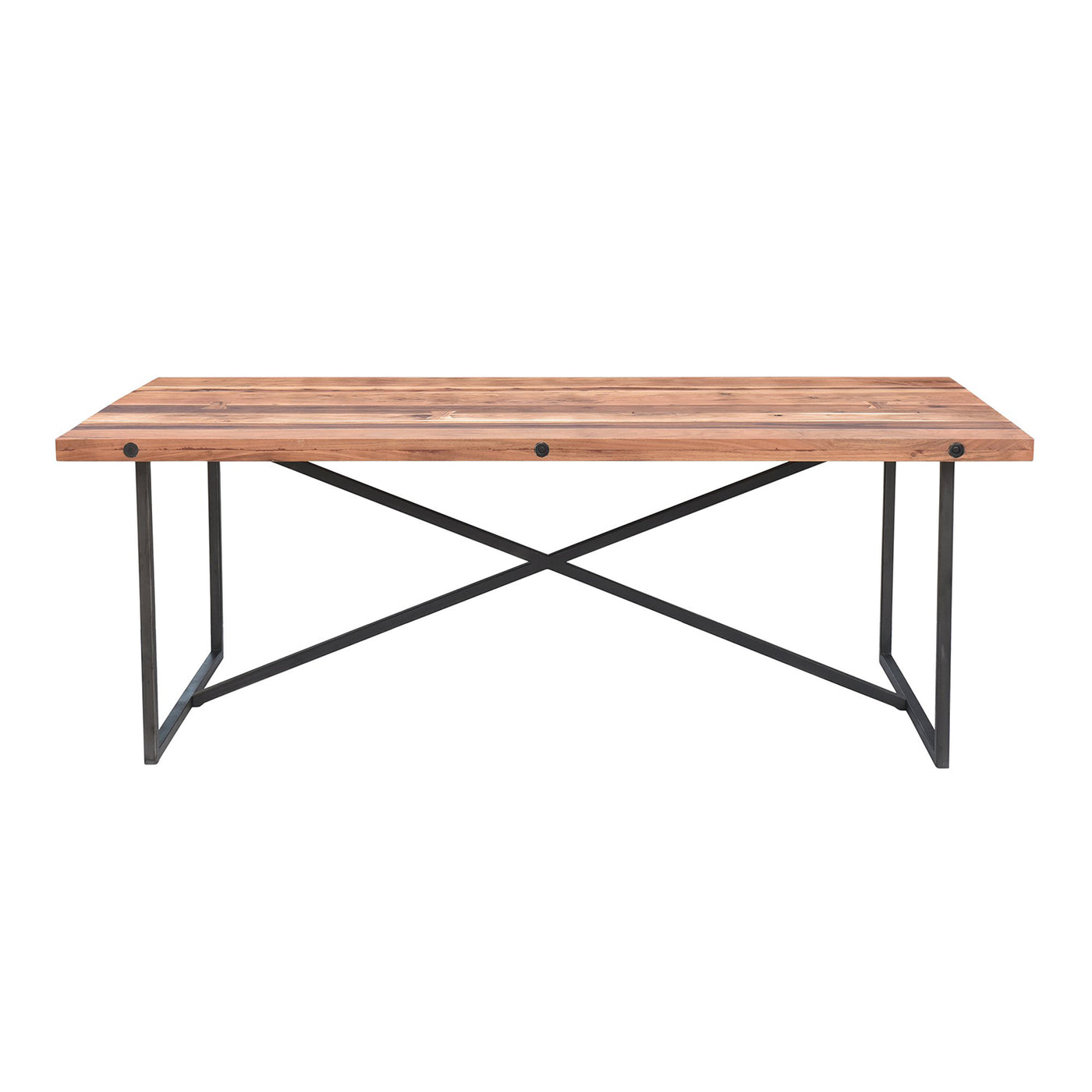 Railwood 8-Seat Dining Table in Mid-tone Brown Finish