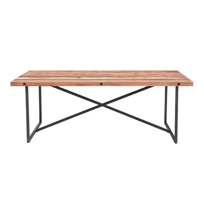 Railwood 8-Seat Dining Table in Mid-tone Brown Finish