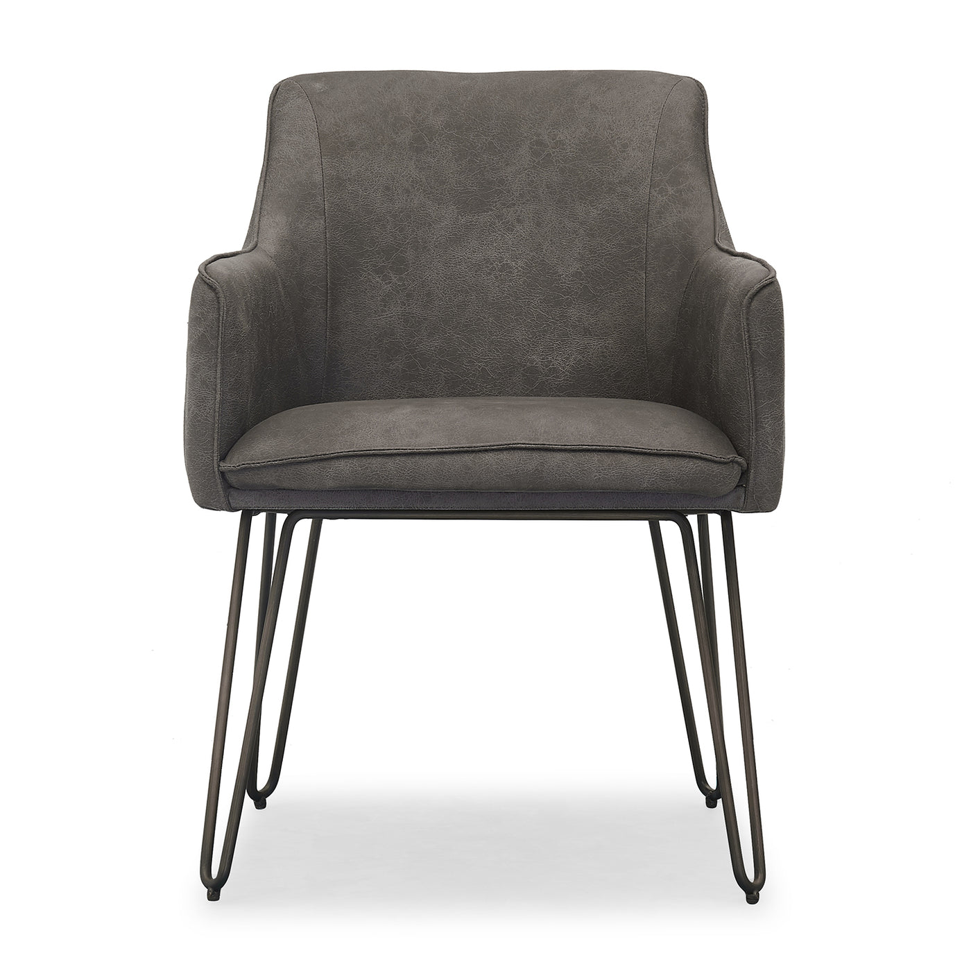 Wayne Faux Leather Armchair in Grey