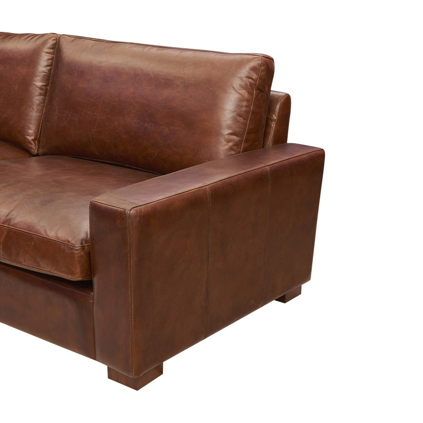 Cigar 3-Seater Leather Sofa