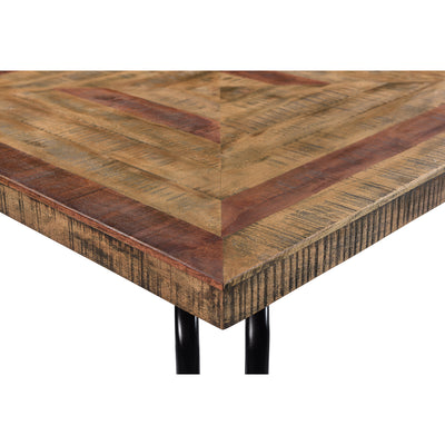 Casual Modern 6-Seat Dining Table in Multi-tone Natural Finish