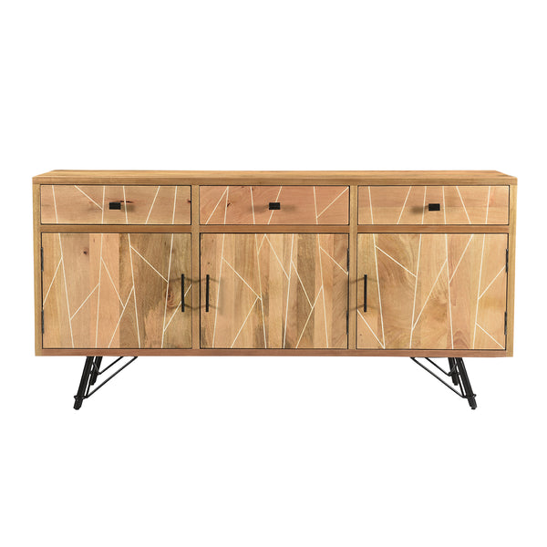 Mosaic 3-Drawer Dining Buffet in Natural Finish