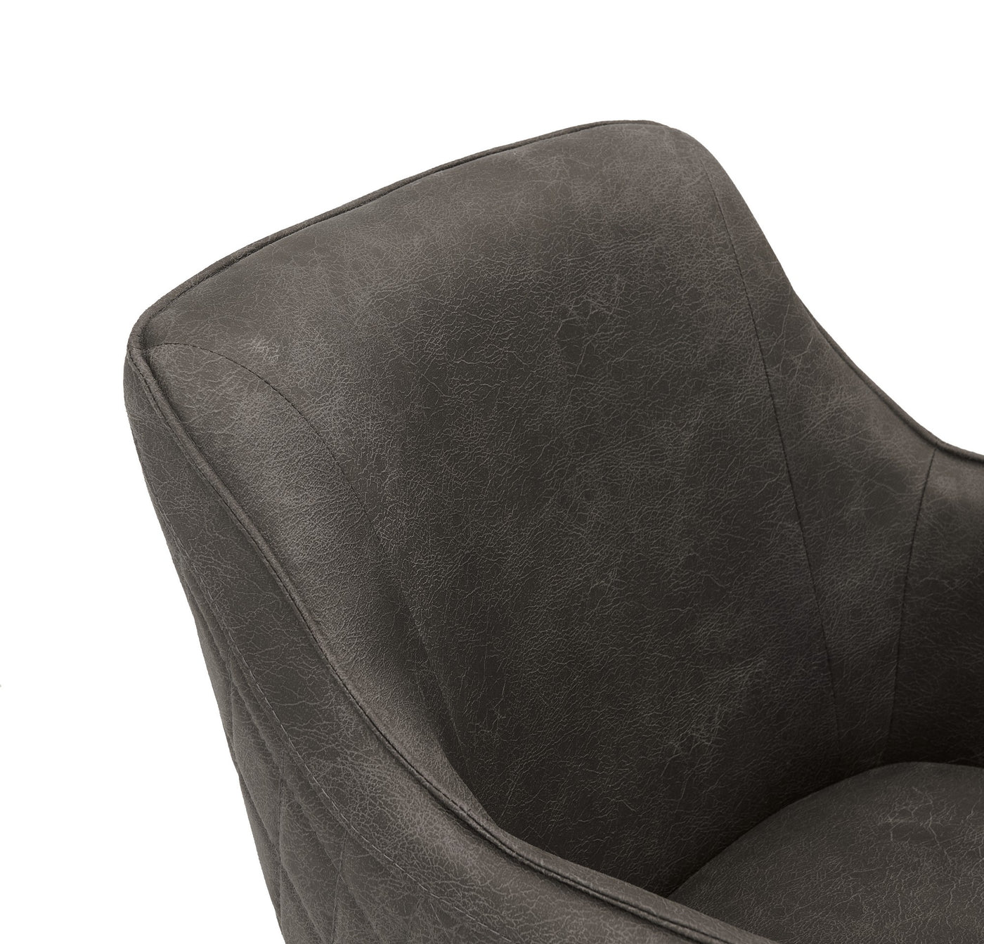 Wayne Faux Leather Armchair in Grey