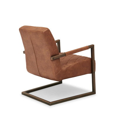 Bronson Faux Leather Armchair in Vintage Brown