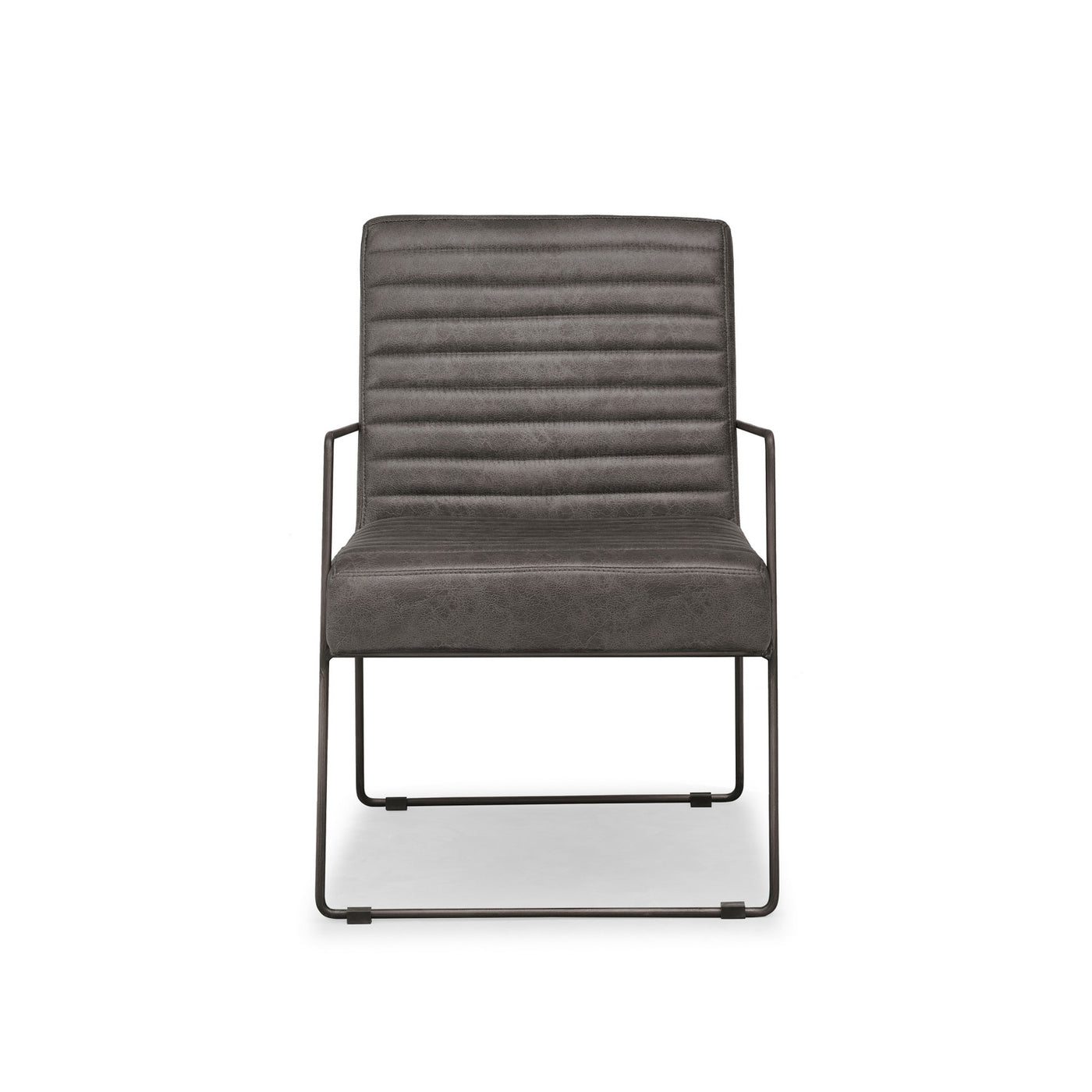 Brando Faux Leather Armchair in Vintage Grey