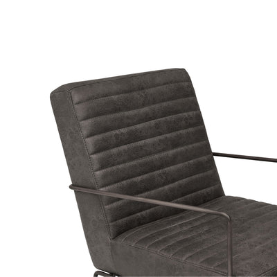 Brando Faux Leather Armchair in Vintage Grey