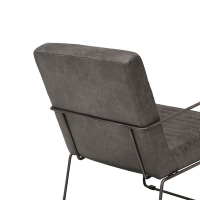 Brando Faux Leather Armchair in Vintage Grey