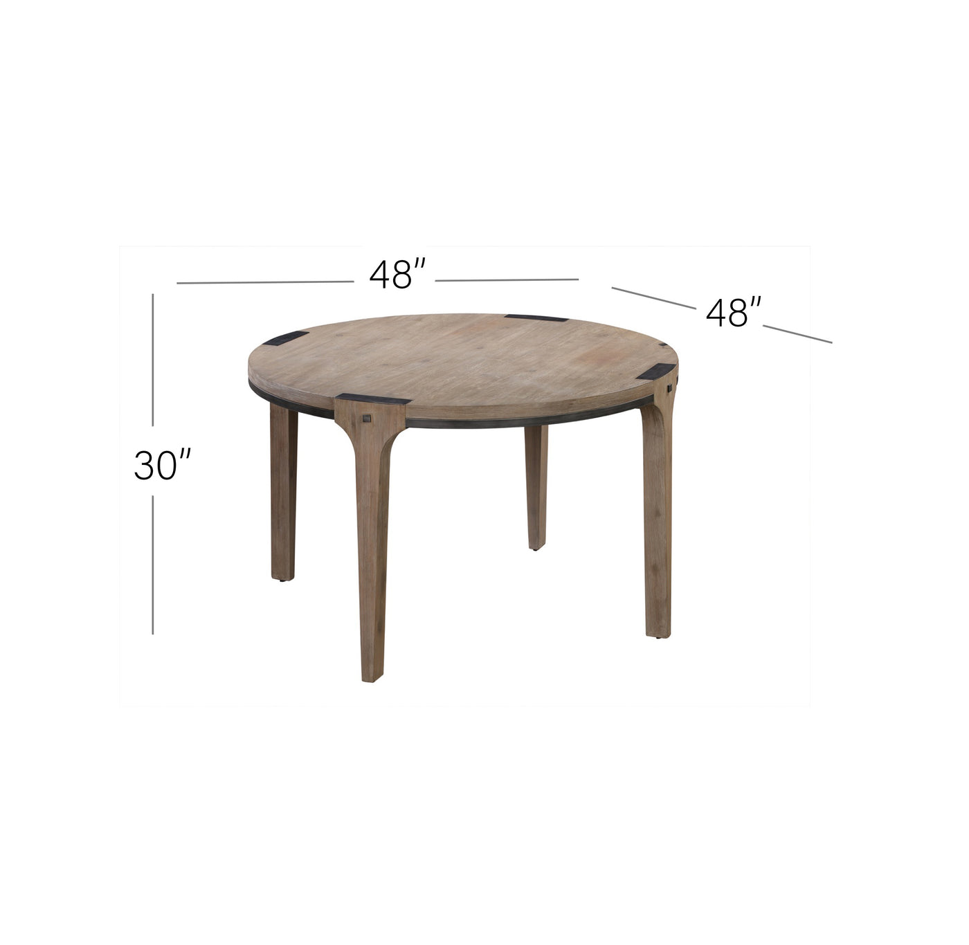 Iman Small Round Dining Table in Light Brown Finish