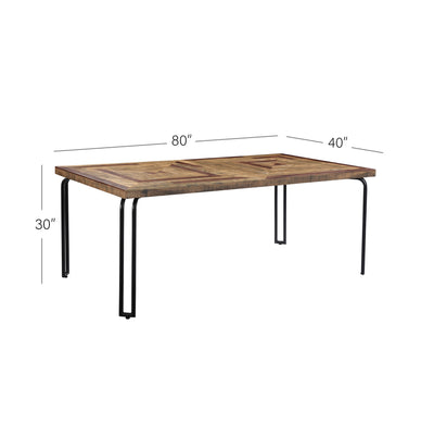 Casual Modern 8-Seat Dining Table in Multi-tone Natural Finish