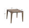 Iman Square Dining Table in Light Brown Finish