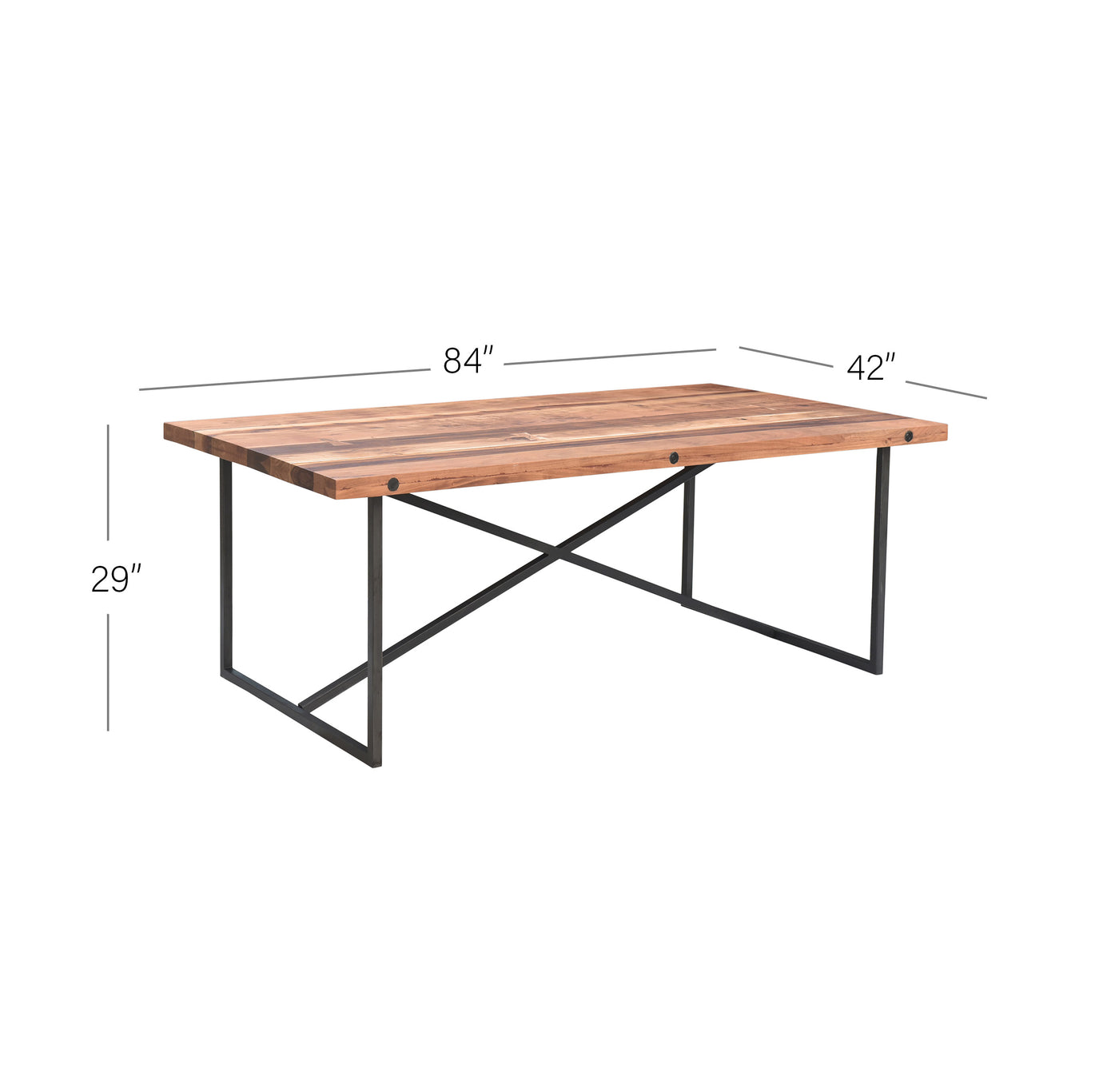 Railwood 8-Seat Dining Table in Mid-tone Brown Finish