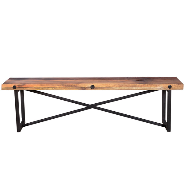 Railwood Bench in Mid-tone Brown Finish