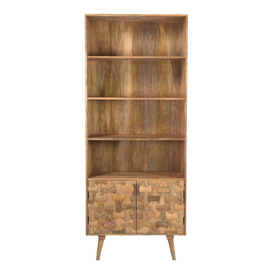 Clio 5-Shelf Bookcase in Light Honey Finish