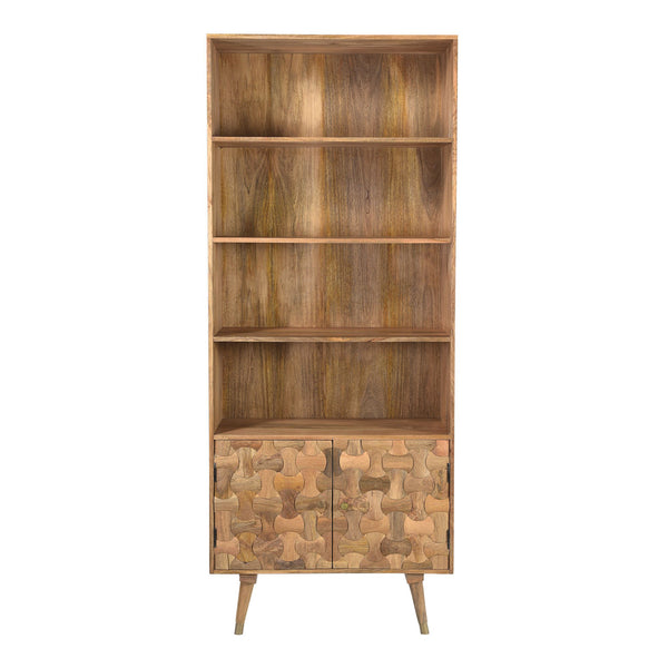 Clio 5-Shelf Bookcase in Light Honey Finish