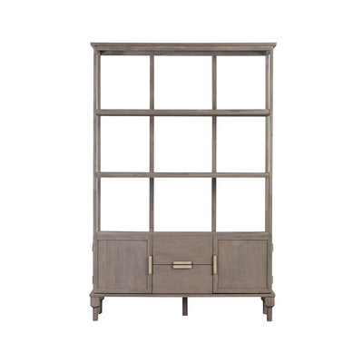 Grace Large 2-Shelf Bookcase in Grey Finish