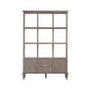 Grace Large 2-Shelf Bookcase in Grey Finish