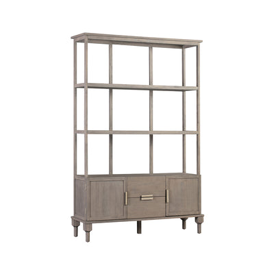 Grace Large 2-Shelf Bookcase in Grey Finish