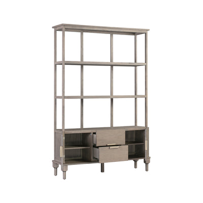 Grace Large 2-Shelf Bookcase in Grey Finish