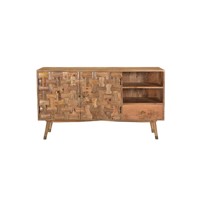 Clio Wood Buffet Cabinet in Light Honey Finish