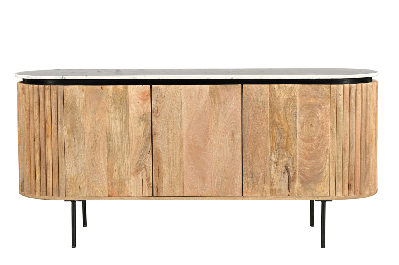 Lunas Dining Buffet in Mango Wood & White Marble