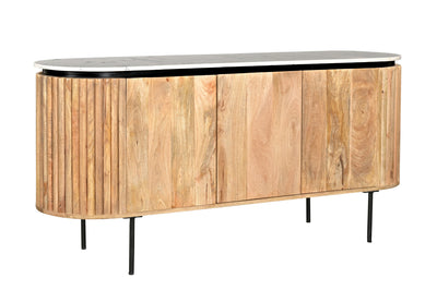 Lunas Dining Buffet in Mango Wood & White Marble