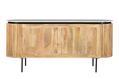 Lunas Dining Buffet in Mango Wood & White Marble