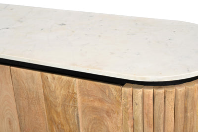 Lunas Dining Buffet in Mango Wood & White Marble