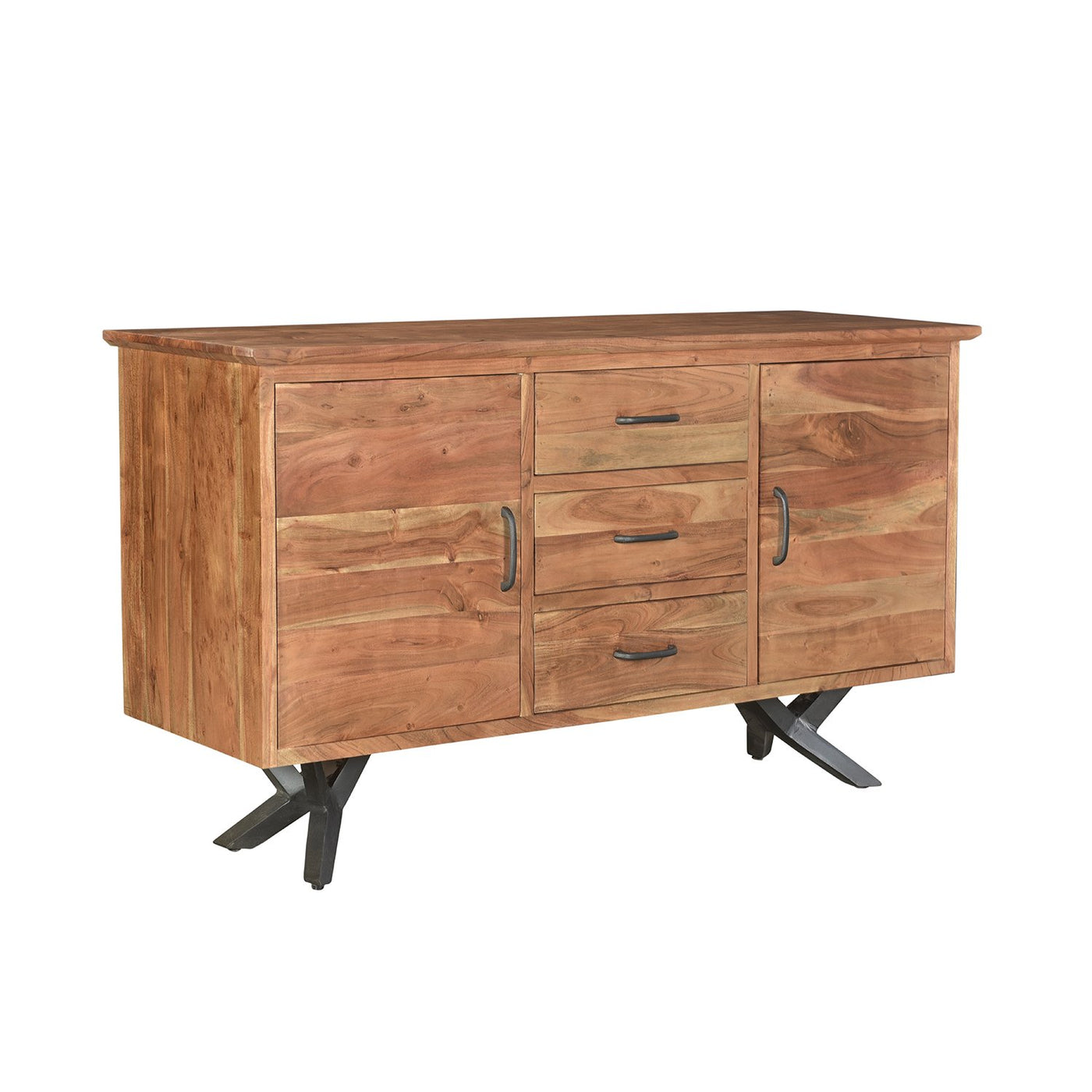 Bois et Cuir's Streamline Series Buffet Cabinet in Dark Brown Finish