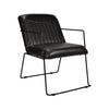 Clancy Goat Leather Armchair in Black