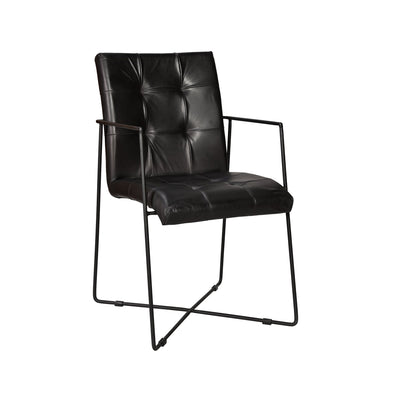 Ibra Buffalo Leather Armchair in Black