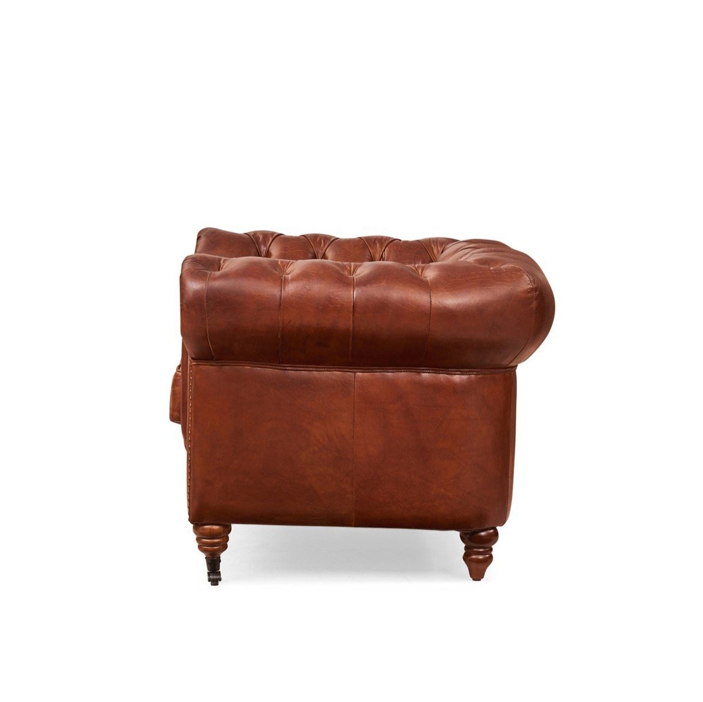 Vintage Single-Seat Leather Chesterfield Sofa