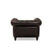 Vintage Single-Seat Leather Chesterfield Sofa