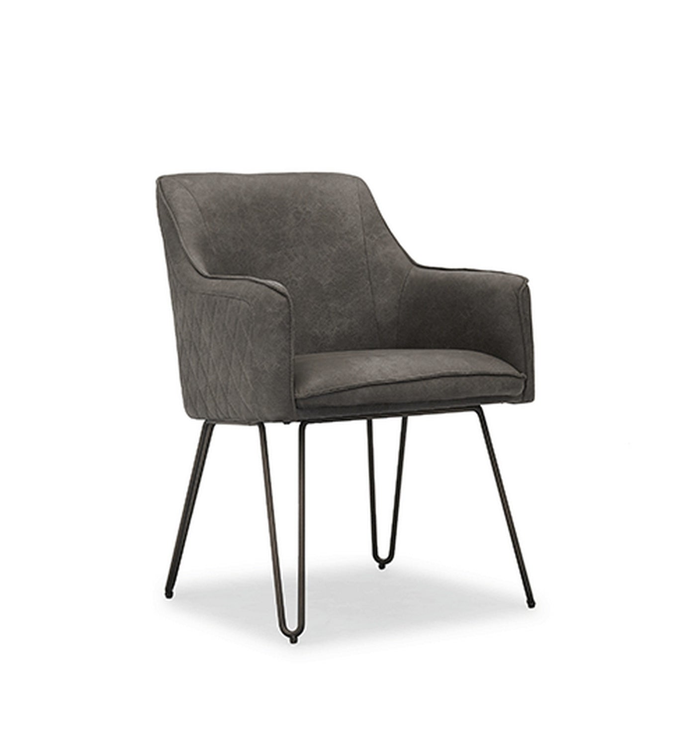 Wayne Faux Leather Armchair in Grey