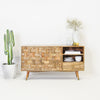 Clio Wood Buffet Cabinet in Light Honey Finish