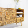 Clio Wood Buffet Cabinet in Light Honey Finish