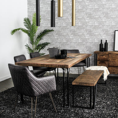 Casual Modern 8-Seat Dining Table in Multi-tone Natural Finish