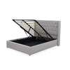 Harven Upholstered Bed Frame in Off White/Silver