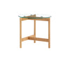 Jansen Round End Table in Glass & White Oak