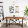 Railwood 6-Seat Dining Table in Mid-tone Brown Finish