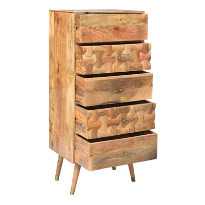 Clio 5-drawer Chest of Drawers in Light Honey Finish