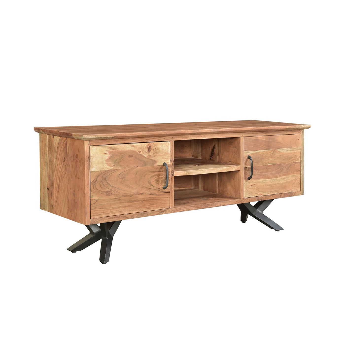 Bois et Cuir's Streamline Series Home Media Unit in Dark Brown Finish