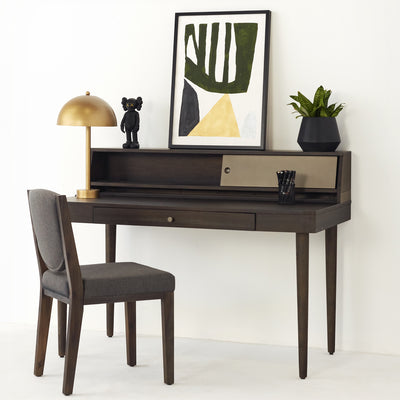 Odd Chic Wooden Desk in Dark Acacia