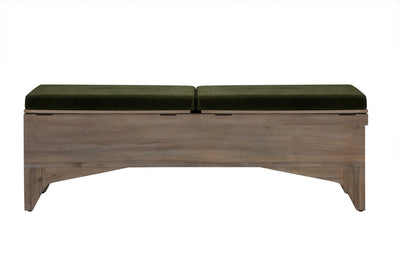 Iman Storage Bench in Green Velvet