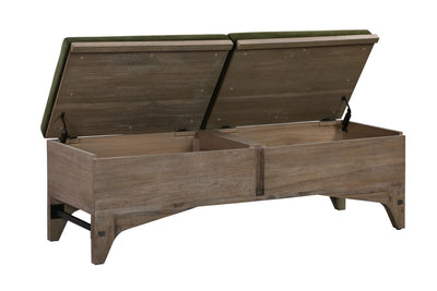 Iman Storage Bench in Green Velvet