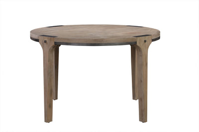 Iman Small Round Dining Table in Light Brown Finish