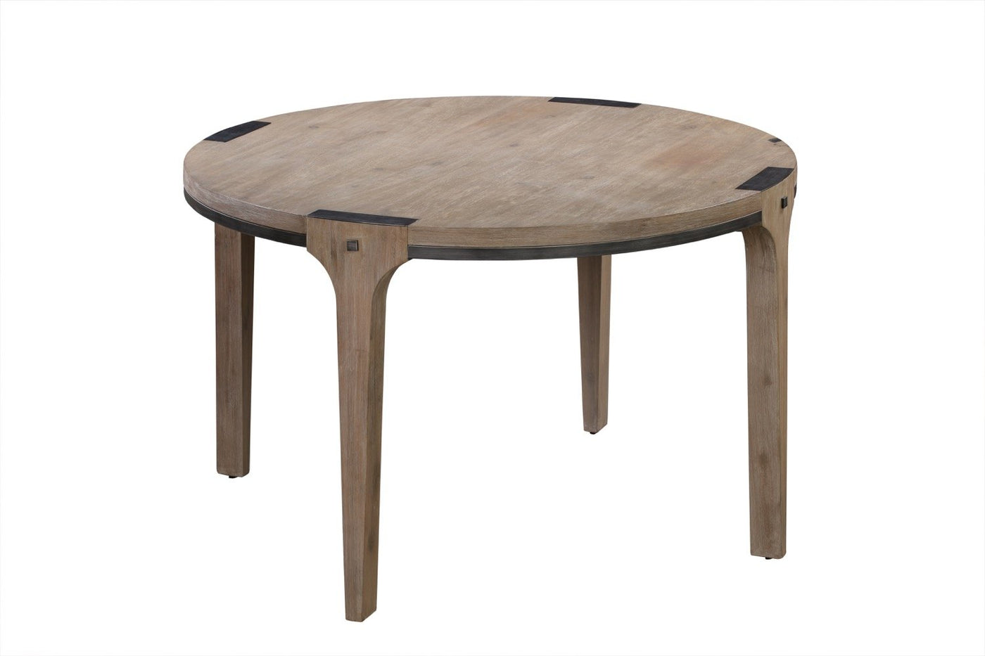 Iman Small Round Dining Table in Light Brown Finish