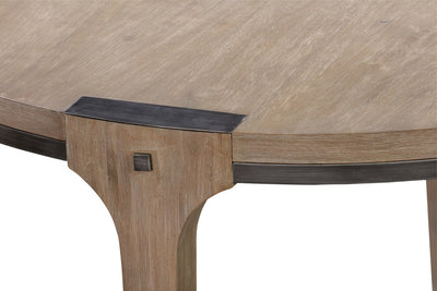 Iman Small Round Dining Table in Light Brown Finish